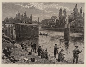 Recreação do homem contemplativo, pesca no fechamento de Teddington